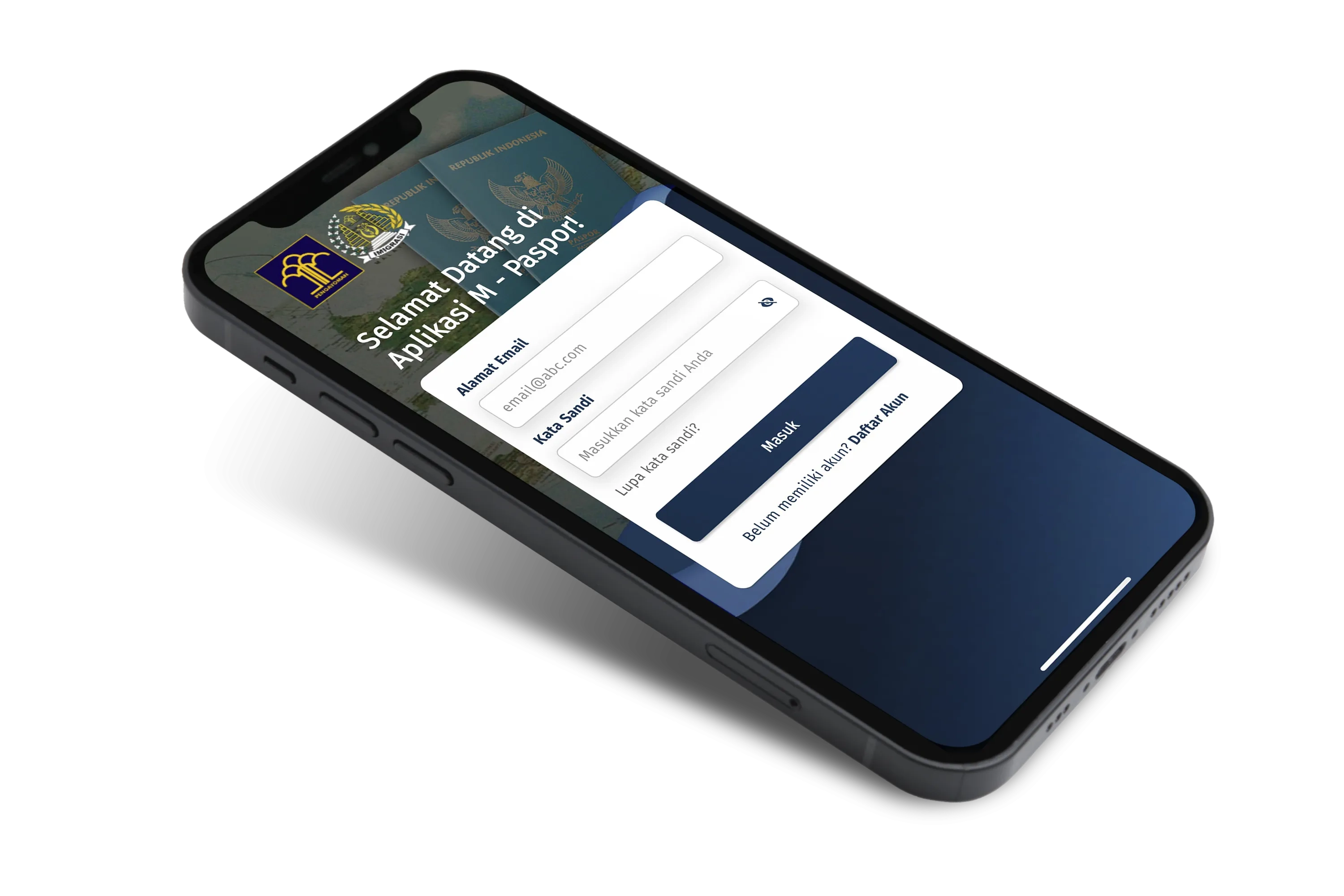 Tampilan aplikasi M-PASPOR